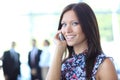 Beautiful business woman talking on phone Royalty Free Stock Photo