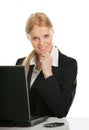 Beautiful business woman working on laptop Royalty Free Stock Photo