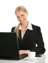 Beautiful business woman working on laptop Royalty Free Stock Photo