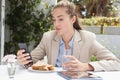 Beautiful businesswoman on her lunch Royalty Free Stock Photo