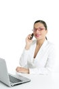 Beautiful businesswoman talking mobile phone