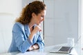 Beautiful businesswoman working with her laptop in the office. Royalty Free Stock Photo