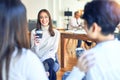 Beautiful businesswomen smiling happy Royalty Free Stock Photo