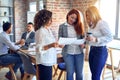 Beautiful businesswomen smiling happy Royalty Free Stock Photo