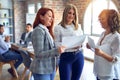 Beautiful businesswomen smiling happy Royalty Free Stock Photo