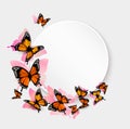 Beautiful butterfly background and gift card. Royalty Free Stock Photo