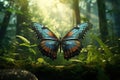 A beautiful butterfly electronics technology in the forest. Insect. Illustration, Generative AI