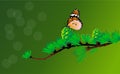 Beautiful Vector Butterfly In a Flower And a Tree Vector Branch Royalty Free Stock Photo