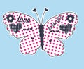 beautiful butterfly with flower print vector art Royalty Free Stock Photo