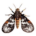 Beautiful butterfly isolated.Acherontia atropos.black and white butterfly.Moth. AI Generated