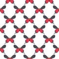 Beautiful Butterfly seamless pattern in flat style. Insect with red and gray wings. Repeated spring insect flat vector Royalty Free Stock Photo