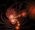 Abstract fractal of a sparkling butterfly on a black background, computer generated Royalty Free Stock Photo