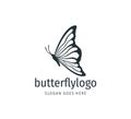 beautiful butterfly vector logo design with majestic detail feature on the wings in side view