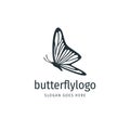 beautiful butterfly vector logo design with majestic detail feature on the wings in side view