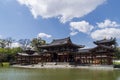 The beautiful Byodo-in temple in Uji, Kyoto, Japan, on a beautiful sunny day with some clouds