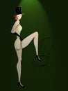 Beautiful cabaret girl with a chair Royalty Free Stock Photo