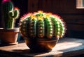 Beautiful cactus against the background of the Mexican desert, agave bush grows in the desert, Royalty Free Stock Photo