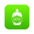 Beautiful cactus icon green vector