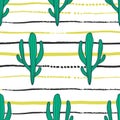 Beautiful Cactuses Abstract Natural Seamless Pattern Royalty Free Stock Photo