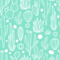 Beautiful Cactuses Abstract Seamless Pattern Royalty Free Stock Photo