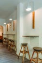 Beautiful cafe interior with stools in Ho Chi Minh City, Vietnam