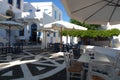 A beautiful cafe on the island of Rhodes in Greece, the floor tiles are remarkable