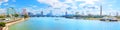 Beautiful Cairo panorama, view on the bridge over the Nile and the Cairo TV Tower Royalty Free Stock Photo
