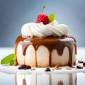 Beautiful cake with icing and decoration - ai generated image