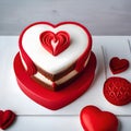 Beautiful cake with icing and decoration - ai generated image