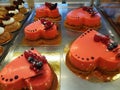 Beautiful cakes with fresh fruits. French pastry.