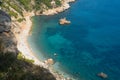 Beautiful Cala Ambolo from an aerial view, Spain