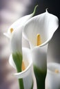 Beautiful calla lily flowers on dark background. Close up.