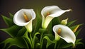 Beautiful calla lily flowers garden nature illustration generative ai