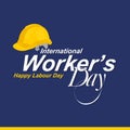 Happy Labor Day Template International Workers Day Banner Illustration Royalty Free Stock Photo