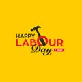 1st May - Happy Labour Day Banner with Yellow Background Royalty Free Stock Photo
