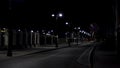 Beautiful and calm atmosphere of the summer night in big city, dark street with many shining lanterns. Stock footage