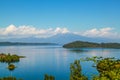 Beautiful calm lake near volcano