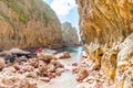 Beautiful calm turquoise tropical water of Matapa Chasm Niue