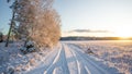 A beautiful, calm winter landscape in the rural area of Latvia, northern Europe. Royalty Free Stock Photo