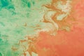 Beautiful calming background in oily green and orange pastel colors