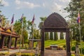 Beautiful Cambodia temple entrance gate decoration at the public park, Royal Flora Rajapruek, Chiang Mai, Thailand.