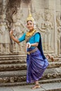 Beautiful Cambodian dancer at Ankor Wat in northern Cambodia, Asia