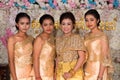 Beautiful cambodian girls posing for picture during the wedding