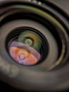 Beautiful camera lens with light reflection Background pattern for design Royalty Free Stock Photo
