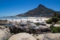 Beautiful Camps Bay beach and Lions Head Mountain peak.