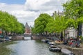 Beautiful canal in Red District, Amsterdam