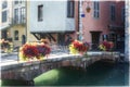 Beautiful canals of Annecy old town, France