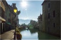 Beautiful canals of Annecy old town, France