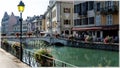 Beautiful canals of Annecy old town, France