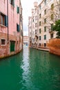 Beautiful canals and traditional Venetian buildings in Venice, Italy